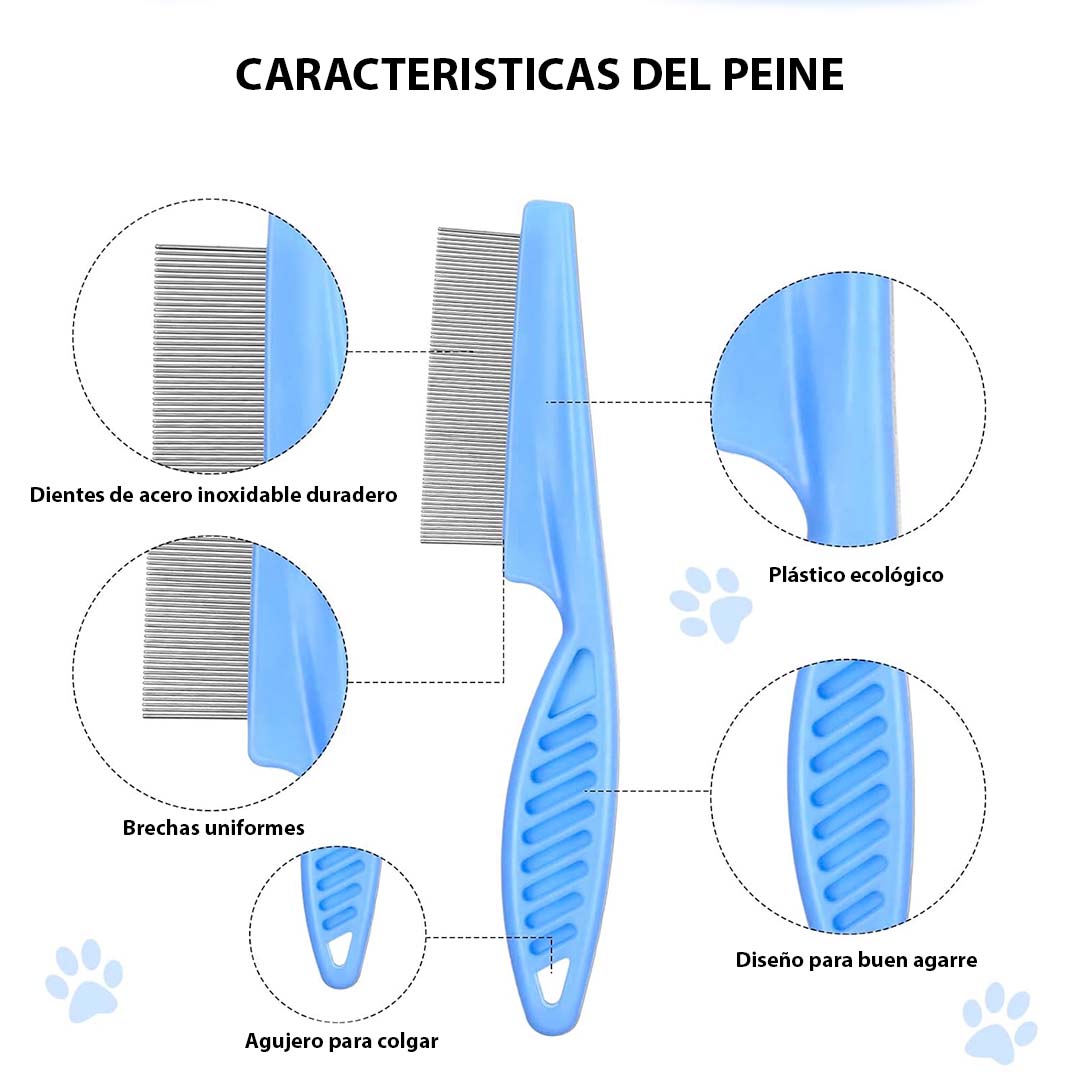 KIT Peine antipulgas y manchas x 2